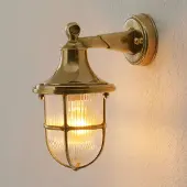 MORETTI Wandlamp buiten OCEAN, dimbaar, messing / goud, Hal, Messing, Maritiem
