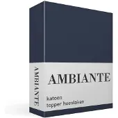 Ambiante Cotton Uni topper hoeslaken - Eenpersoons - Dark Blue