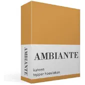 Ambiante Cotton Uni topper hoeslaken - Eenpersoons - Ochre