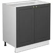 Vicco Fame-Line Wastafelkast – 80 cm met legplank, WB Marmer Antraciet-goud