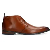 Van lier Cognac leren veterschoenen | Maat 47
