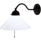 BERLINER MESSINGLAMP Wandlamp ALFRED, dimbaar, Woon-/ Eetkamer, Glas, Antiek, wandlamp