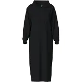 Pieces Hoodie Midi Dress - Loungewear Dress - Katoenen dik extra lang nachthemd - Zwart / S