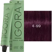 Schwarzkopf Haarverven Igora Zero Amm Permanent Color Cream 4-99 Middenbruin Violet Extra