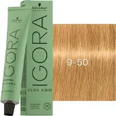 Schwarzkopf Haarverven Igora Zero Amm Beige & GoudPermanent Color Cream 9-50 Lichtblond Goud Naturel
