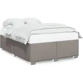 vidaXL Bedframe zonder matras stof taupe 160x200 cm