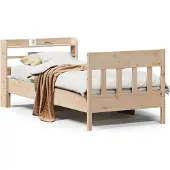 vidaXL Bedframe zonder matras massief grenenhout 75x190 cm