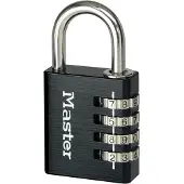 Masterlock 40mm - solid aluminium body - 27mm chrome plated steel shackle, 6mm