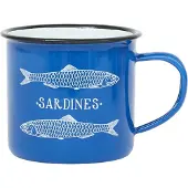 Batela Emaille beker sardine blauw 8x8 - BATELA