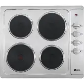 HELVETIA Elektrische Traditionele Inbouwkookplaat HTT4MF55X1 + aangesloten 2 Fase Perilex stekkerkabel - Draaiknoppen - 4 Pitten