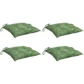 vidaXL Stoelkussens 4 st bladpatroon 50x50x7 cm stof