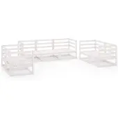 vidaXL 7-delige Loungeset massief grenenhout wit