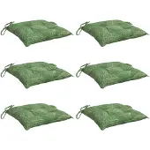 vidaXL Stoelkussens 6 st bladpatroon 50x50x7 cm stof
