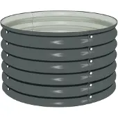 vidaXL Plantenbak verhoogd 80x80x44 cm gegalvaniseerd staal grijs