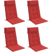 vidaXL Stoelkussens 4 st hoge rug oxford stof rood
