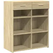 vidaXL Dressoir 80x42,5x93 cm bewerkt hout sonoma eikenkleurig