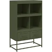 vidaXL Dressoir 68,5x39x111,5 cm koudgewalst staal olijfgroen