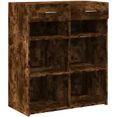 vidaXL Dressoir 80x42,5x93 cm bewerkt hout gerookt eikenkleurig