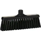 Vikan Hygiene 3166-9 veger met rechte nek, medium vezels, zwart, 310mm
