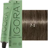 Schwarzkopf Professional Igora Zero Amm Permanente kleuring 60 ml 7-1