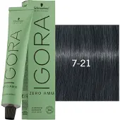 Schwarzkopf Haarverven Igora Zero Amm Cendrés & CoolsPermanent Color Cream 7-21 Middenblond As Cendré