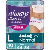 Always Discreet Incontinentiebroekjes voor Urineverlies - Maat Normaal L - 10 Stuks