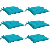 vidaXL Stoelkussens 6 st 40x40x7 cm stof turquoise