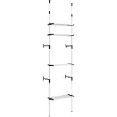 vidaXL Telescopische garderobe met planken, aluminium
