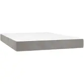 vidaXL Pocketveringmatras medium 120x210x20 cm fluweel lichtgrijs