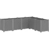 vidaXL Plantenbak 160x120x53 cm polypropeen lichtgrijs