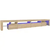 vidaXL Tv-meubel met LED-verlichting 290x36,5x40cm sonoma eikenkleurig