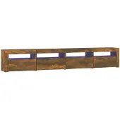 vidaXL Tv-meubel met LED-verlichting 240x35x40 cm gerookt eikenkleurig