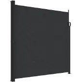DKD Home Decor Windscherm uittrekbaar 200x600 cm zwart