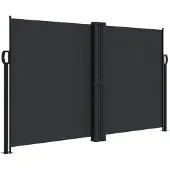 vidaXL Windscherm uittrekbaar 140x600 cm zwart