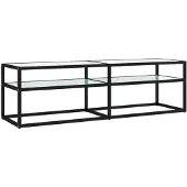 vidaXL Tv-meubel 140x40x40,5 cm gehard glas witmarmerkleurig