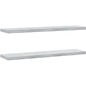 vidaXL Wandschappen 2 st 100x23,5 cm roestvrijstaal zilverkleurig