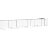 vidaXL Kippenhok met dak 603x98x90 cm gegalvaniseerd staal lichtgrijs