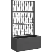 vidaXL Plantenbak met latwerk 80x36x140 cm polypropeen donkergrijs