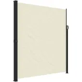 vidaXL Windscherm uittrekbaar 220x600 cm crèmekleurig