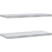 vidaXL Wandschappen 2 st 75x30 cm roestvrijstaal zilverkleurig