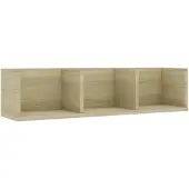 vidaXL Cd-wandschap 75x18x18 cm bewerkt hout sonoma eikenkleurig