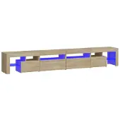 vidaXL Tv-meubel met LED-verlichting 260x36,5x40cm sonoma eikenkleurig