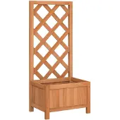 vidaXL Plantenbak met latwerk 40x30x90 cm massief vurenhout bruin