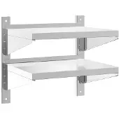 vidaXL Wandschap 2-laags 50x40x48 cm roestvrijstaal zilverkleurig