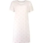 Temptation Dames Nachthemd - Stippen Patroon - Wit - Maat 3XL