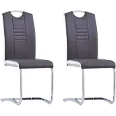 vidaXL Eetkamerstoelen 2 st kunstleer grijs