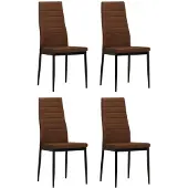 vidaXL Eetkamerstoelen stof bruin 4 st online kopen