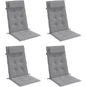 vidaXL Stoelkussens 4 st hoge rug oxford stof grijs