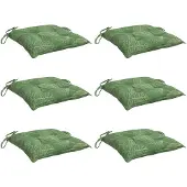 vidaXL Stoelkussens 6 st bladpatroon 40x40x7 cm stof