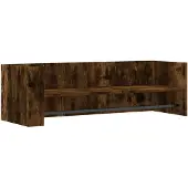 vidaXL Wandschap 100x35x30,5 cm bewerkt hout gerookt eikenkleurig